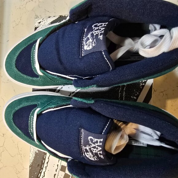 VANS SKATE HALF CAB SHOE Tartan Blue / Green VN0A2Z34BLG MENS SIZE 10.5 NEW - Picture 7 of 13